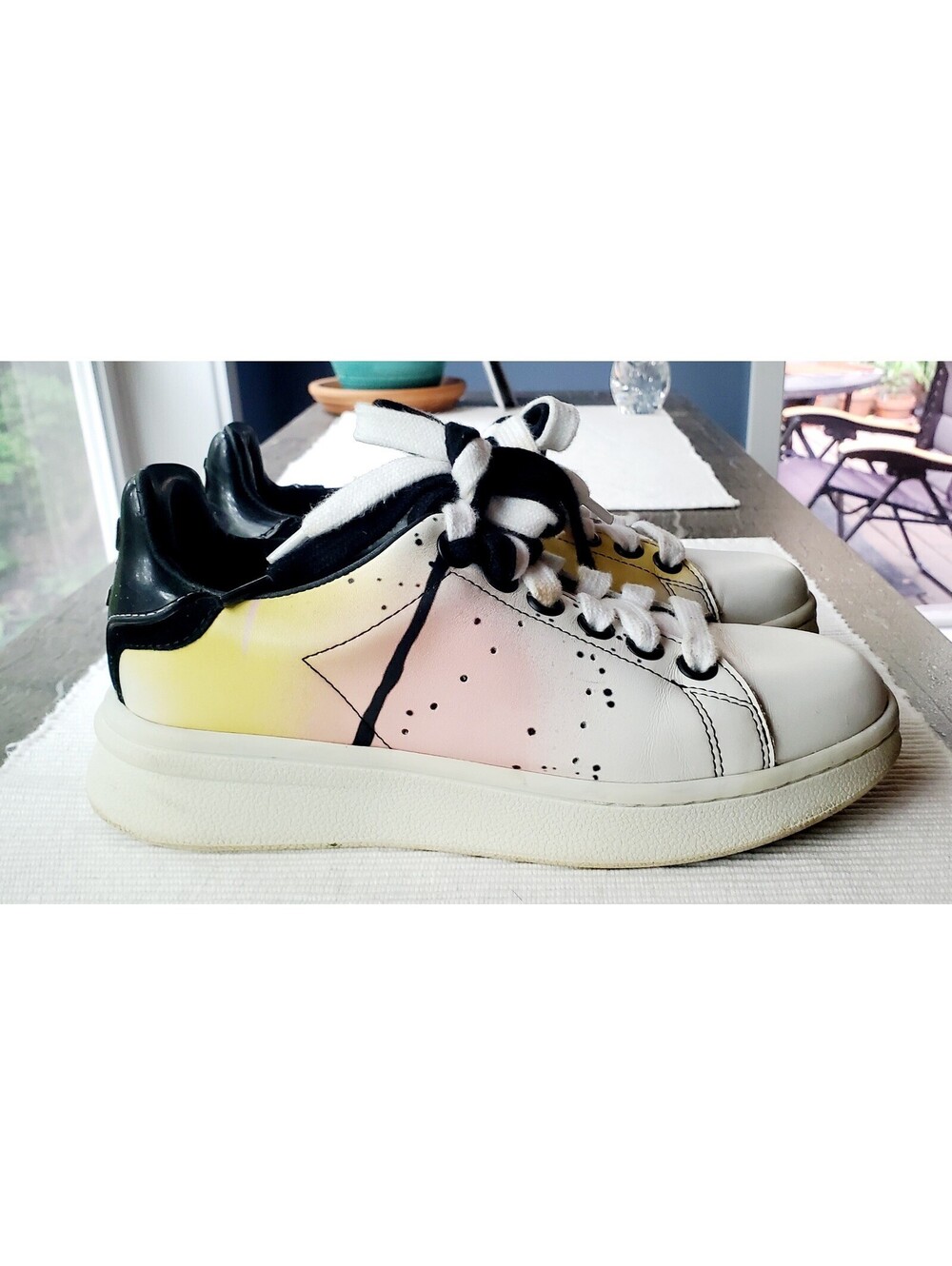 Marc Jacobs White 'The Spray Paint Tennis Shoe' Sneakers Size 36